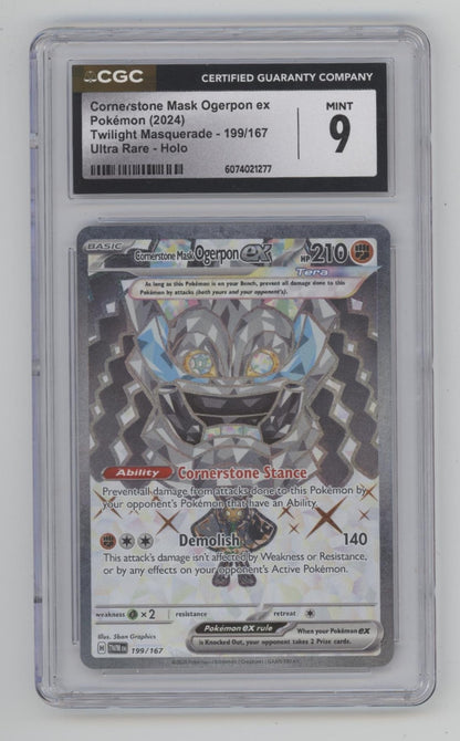 Cornerstone Mask Ogerpon ex Pokemon Twilight Masquerade Ultra Rare Holo CGC 9