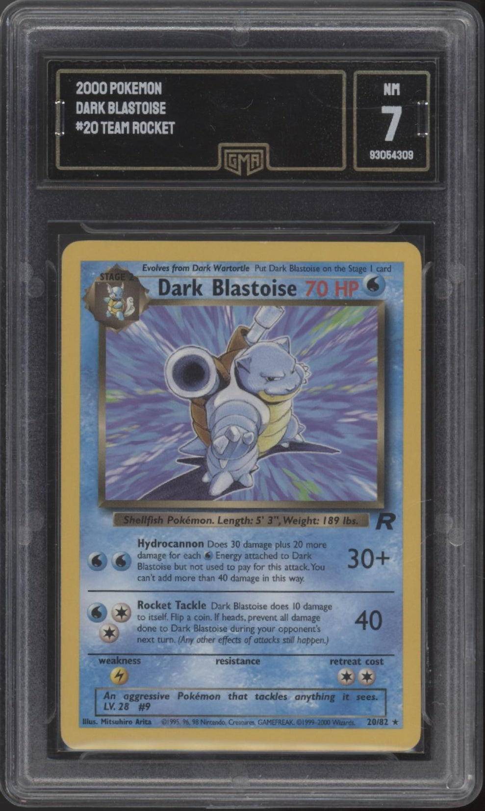 Dark Blastoise Pokemon Team Rocket #20 GMA 7