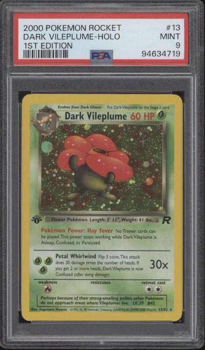 Dark Vileplume Pokemon Team Rocket 1st Edition Holo #13 PSA 9