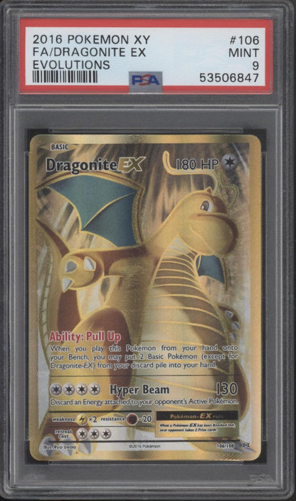 Dragonite ex Pokemon Evolutions Full Art #106 PSA 9