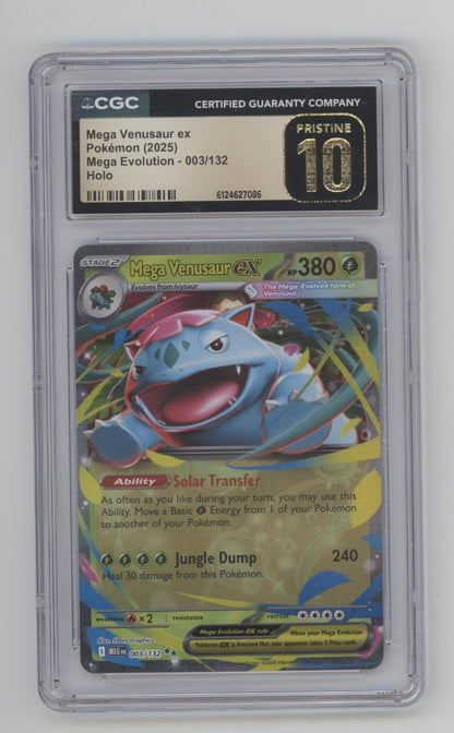 Mega Venusaur ex Pokemon Mega Evolution Holo #003 CGC 10 Pristine