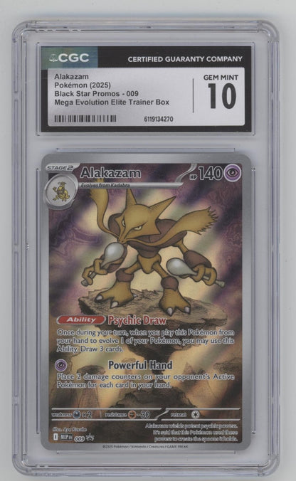 Alakazam Pokemon Mega Evolution Elite Trainer Box Promo #009 CGC 10