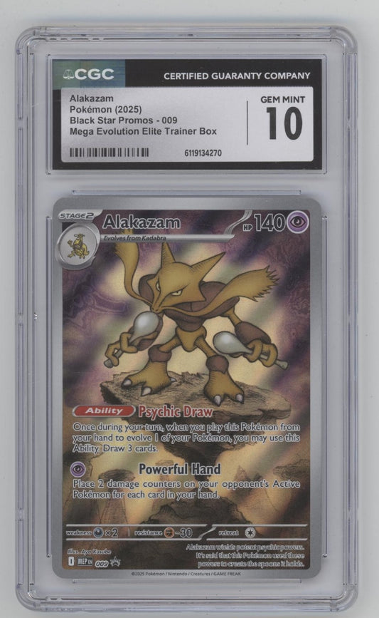 Alakazam Pokemon Mega Evolution Elite Trainer Box Promo #009 CGC 10