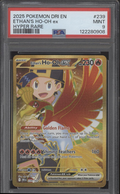 Ethan's Ho-Oh ex Pokemon Destined Rivals Hyper Rare #239 PSA 9
