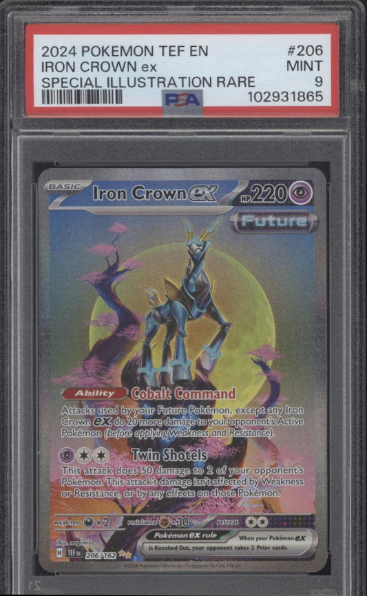 Iron Crown ex Pokemon Temporal Forces Special Illustration Rare #206 PSA 9