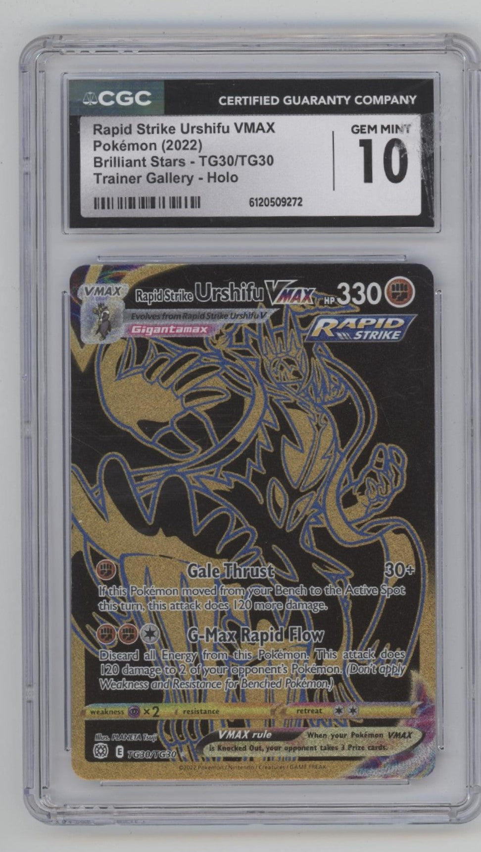 Rapid Strike Urshifu VMAX Pokemon Brilliant Stars Trainer Gallery Holo CGC 10