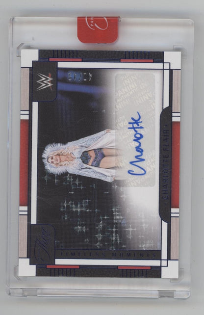 Charlotte Flair 2024 Panini Three Count Blue Auto 40/49 #TH-CFL