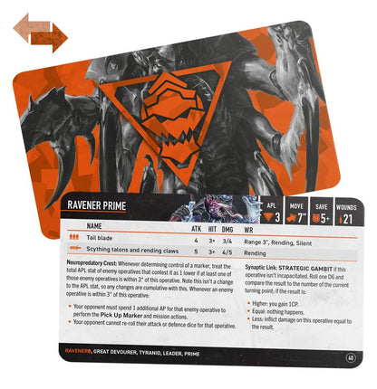 Warhammer 40K: Kill Team Datacards - Raveners(Releases 9-13-2025)