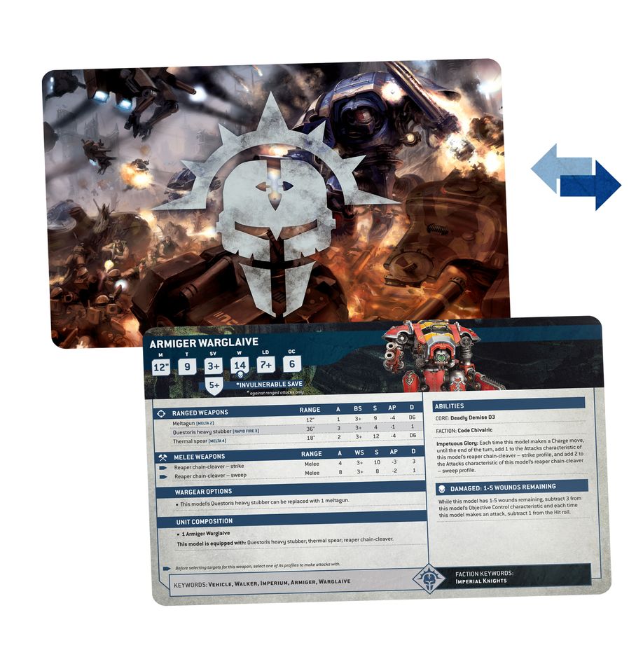 Warhammer 40K: Datasheet Cards - Imperial Knights