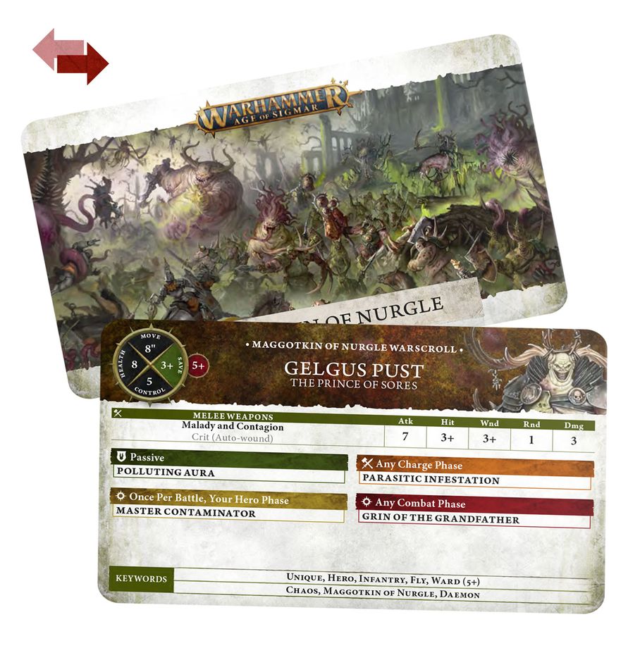 Warhammer Age of Sigmar: Warscroll Cards - Maggotkin of Nurgle