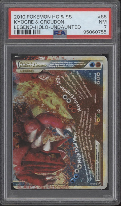 pokemon cards kyogre and groudon legend Kyorge & Groudon Pokemon Undaunted Legend Holo #88 PSA 7