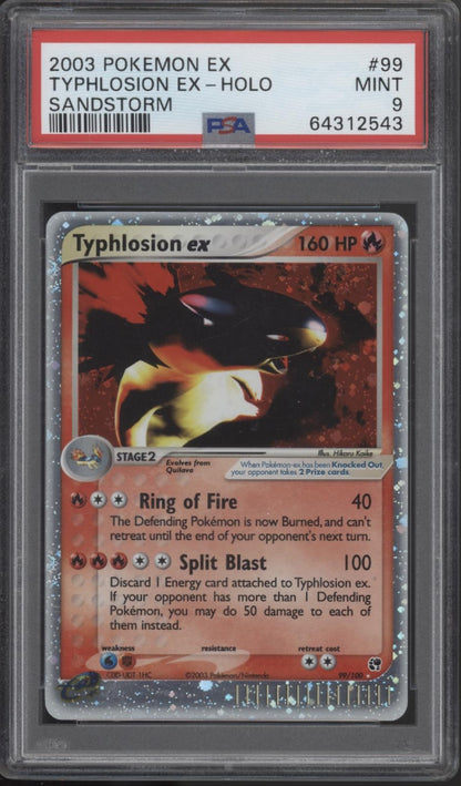 Typhlosion ex Pokemon Sandstorm Holo #99 PSA 9
