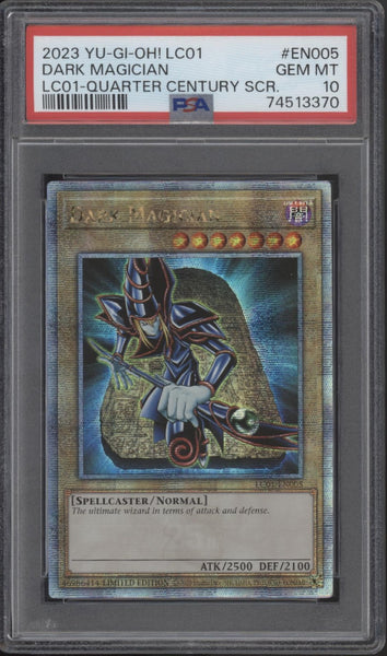 yugioh cards dark magician value Yu-Gi-Oh! LC01 Quarter Century Secret Rare #EN005 PSA 10 Bundle:8 Box (400 Perfect Fit Toploaders) SV10.5 Someone just bid $440,000