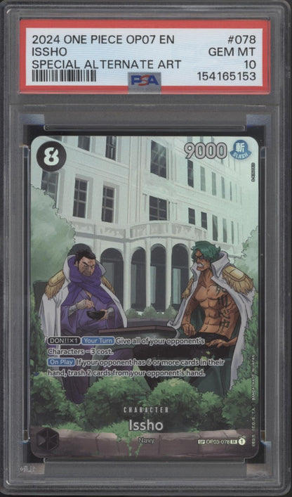 Issho One Piece Card Game OP07 Special Alternate Art #078 PSA 10