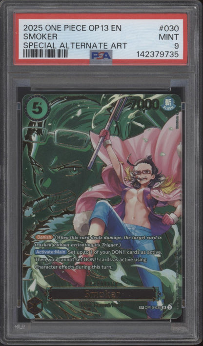 smoker one piece card game Smoker One Piece Card Game OP13 Special Alternate Art #030 PSA 9