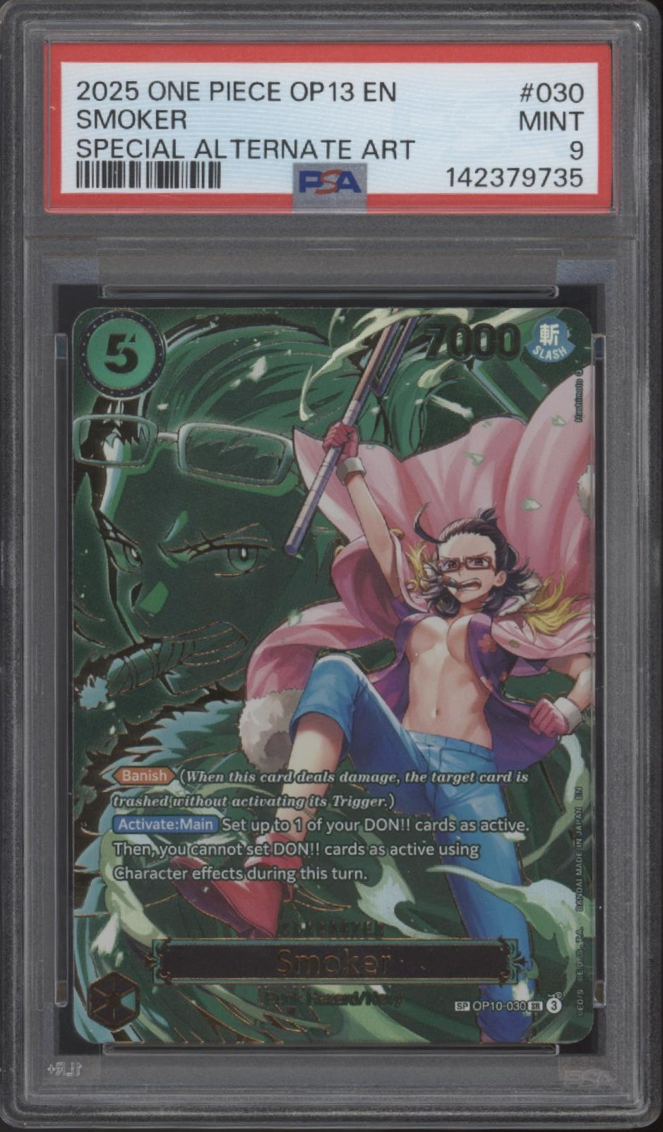 Smoker One Piece Card Game OP13 Special Alternate Art #030 PSA 9