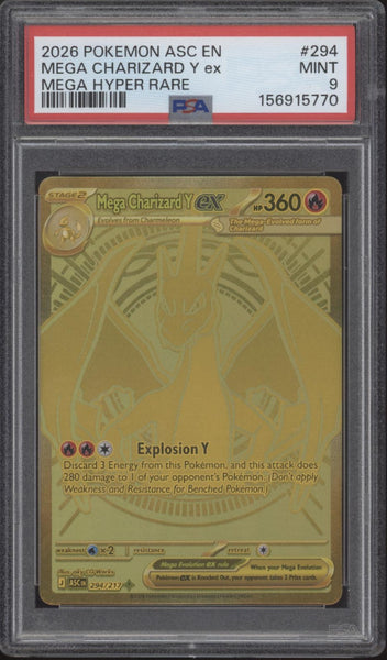 pokemon cards gx hyper rare Mega Charizard Y ex Ascended Heroes Mega #294 PSA 9 #2 Standard Card Grading Scale Pokemon Team Rocket Single Color:JP Inner Sleeves SV4-6
