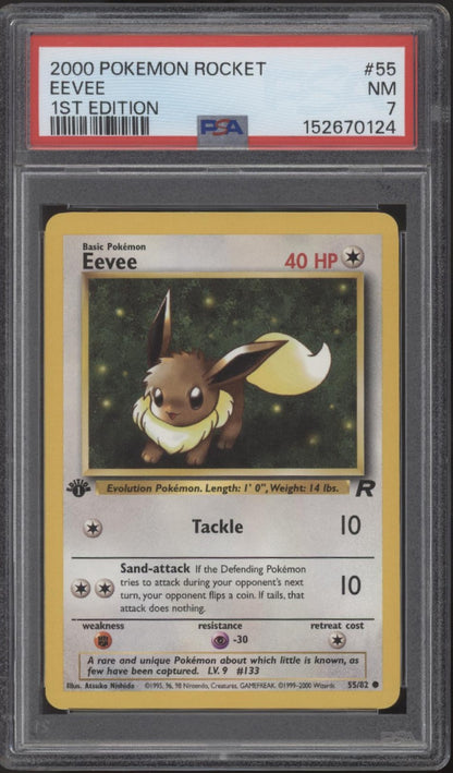 Eevee Pokemon Team Rocket 1st Edition #55 PSA 7