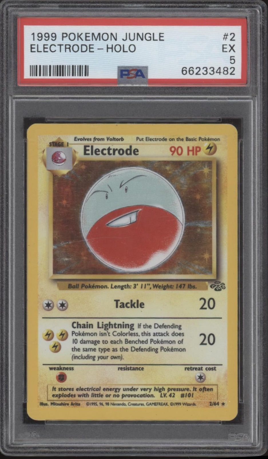 Electrode Pokemon Jungle Holo #2 PSA 5