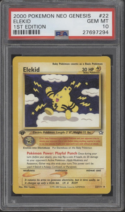 Elekid Pokemon Neo Genesis 1st Edition #22 PSA 10