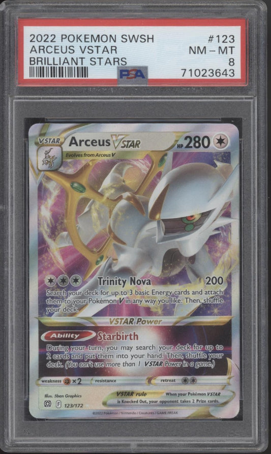 Arceus VSTAR Pokemon Brilliant Stars #123 PSA 8