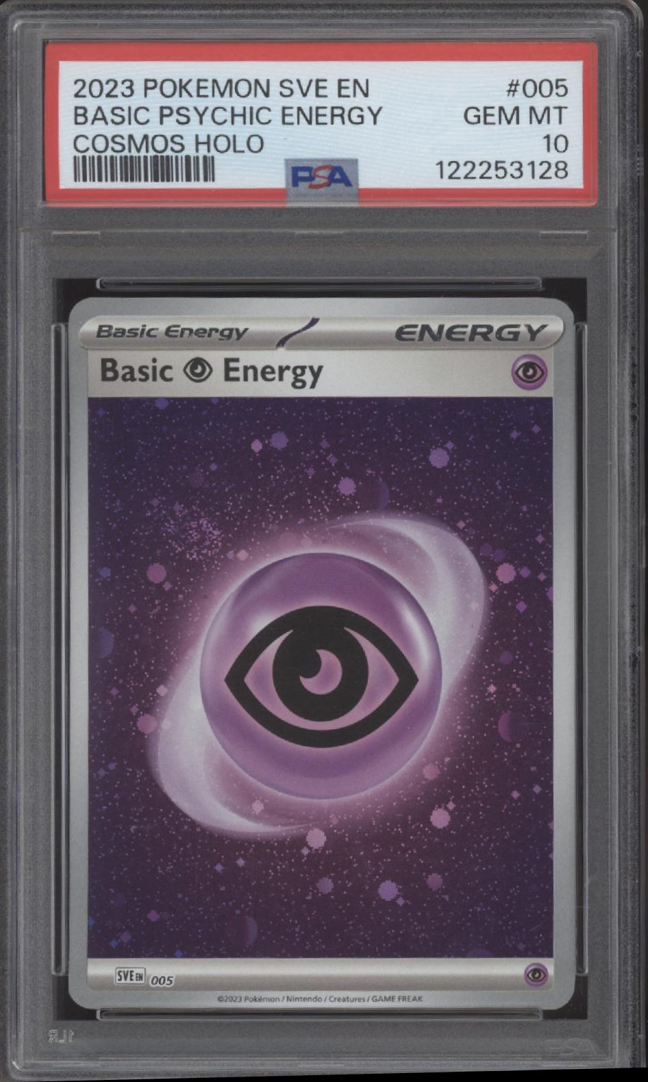 Basic Psychic Energy Pokemon Scarlet & Violet Energies Cosmos Holo #005 PSA 10