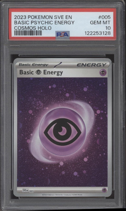 Basic Psychic Energy Pokemon Scarlet & Violet Energies Cosmos Holo #005 PSA 10