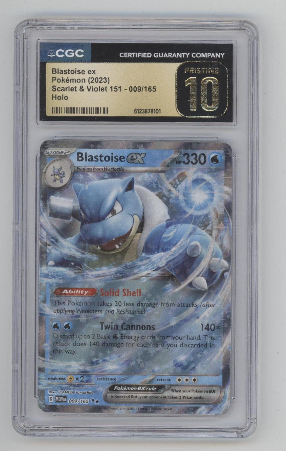 Blastoise ex Pokemon 151 Holo #009 CGC 10 Pristine