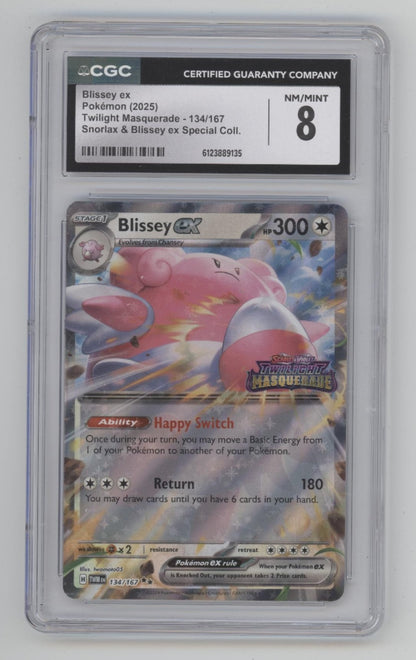 Blissey ex Pokemon Twilight Masquerade Snorlax & Blissey ex Collection CGC 8