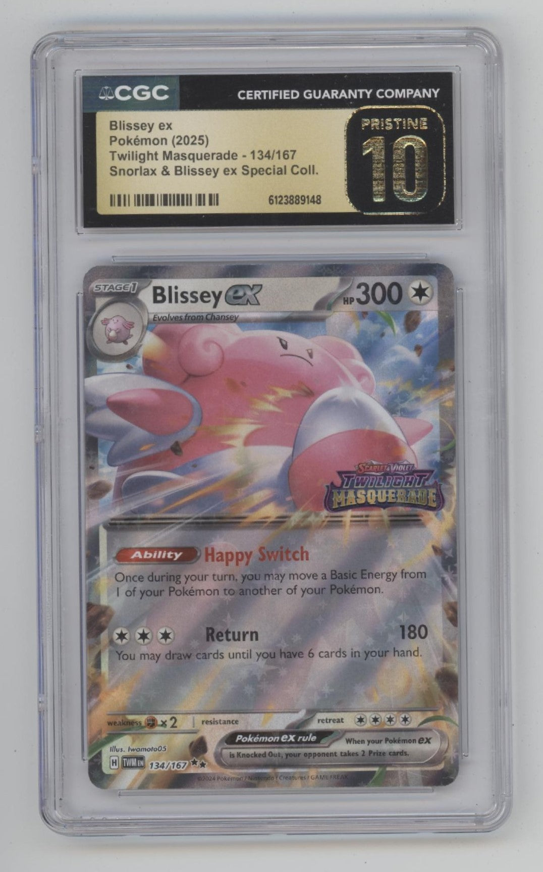 Blissey ex Pokemon Twilight Masquerade Snorlax & Blissey Coll CGC 10 Pristine