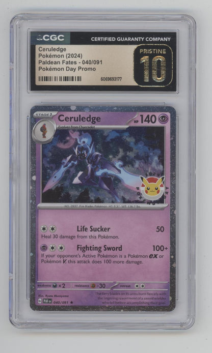 Ceruledge Pokemon Paldean Fates Pokemon Day Promo #040 CGC 10 Pristine