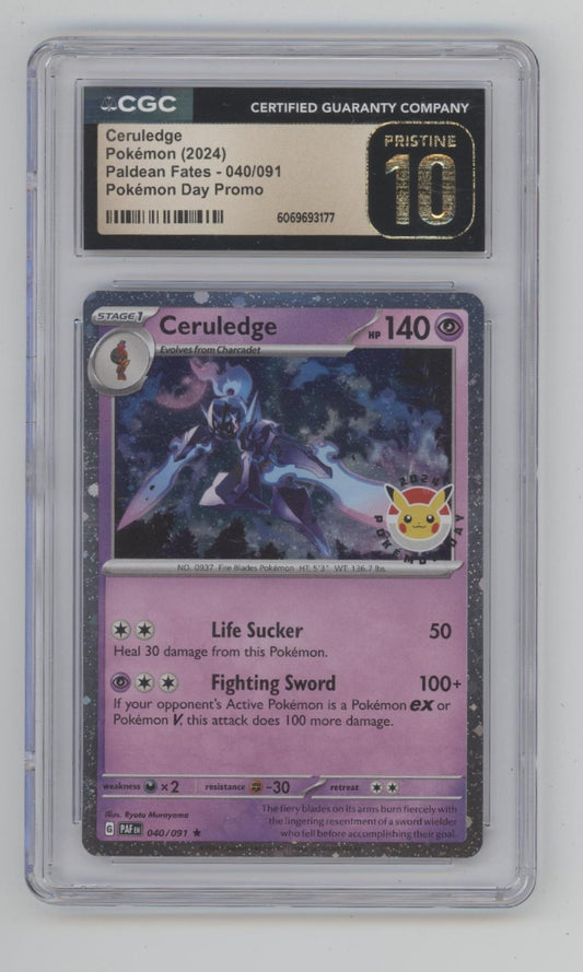 Ceruledge Pokemon Paldean Fates Pokemon Day Promo #040 CGC 10 Pristine