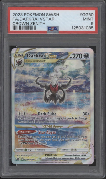 Darkrai VSTAR Pokemon Crown Zenith Full Art #GG50 PSA 9