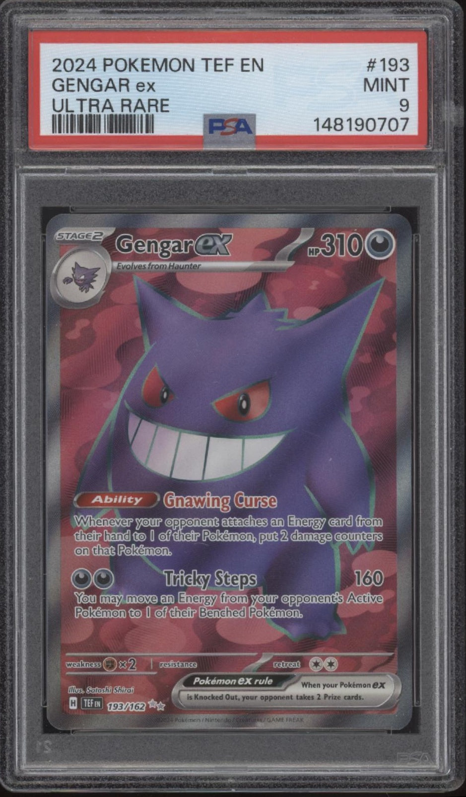 Gengar ex Pokemon Temporal Forces Ultra Rare #193 PSA 9 #2