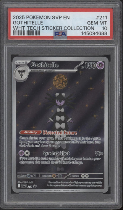 Gothitelle Pokemon White Flare Tech Sticker Collection #211 PSA 10