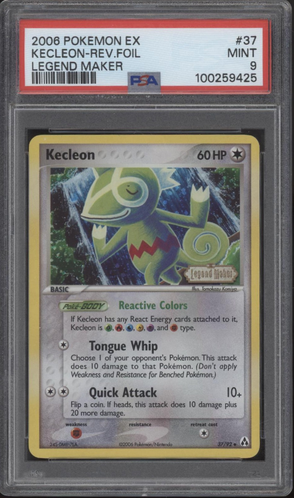 Kecleon Pokemon Legend Maker Reverse Foil #37 PSA 9