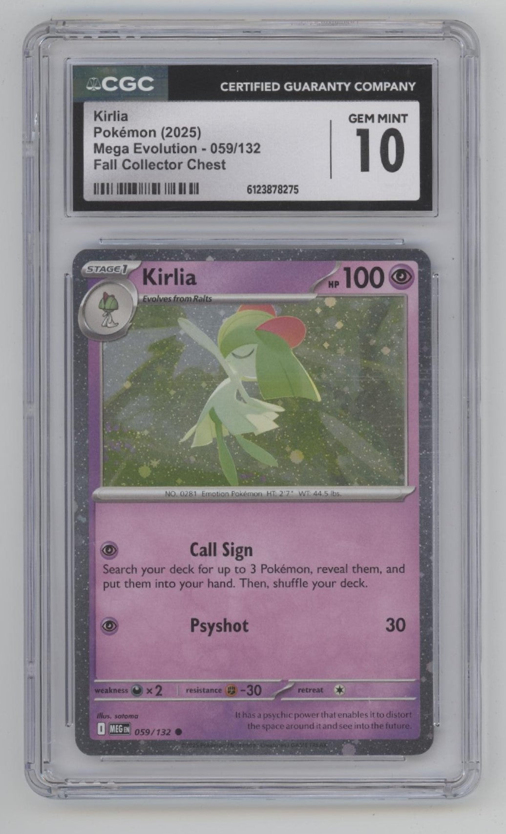 Kirlia Pokemon Mega Evolution Fall Collector Chest #059 CGC 10
