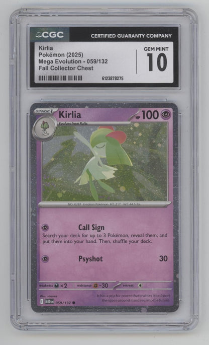 Kirlia Pokemon Mega Evolution Fall Collector Chest #059 CGC 10