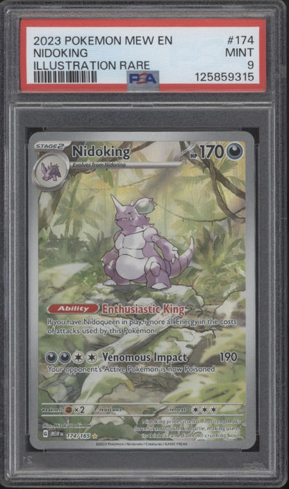 Nidoking Pokemon 151 Illustration Rare #174 PSA 9