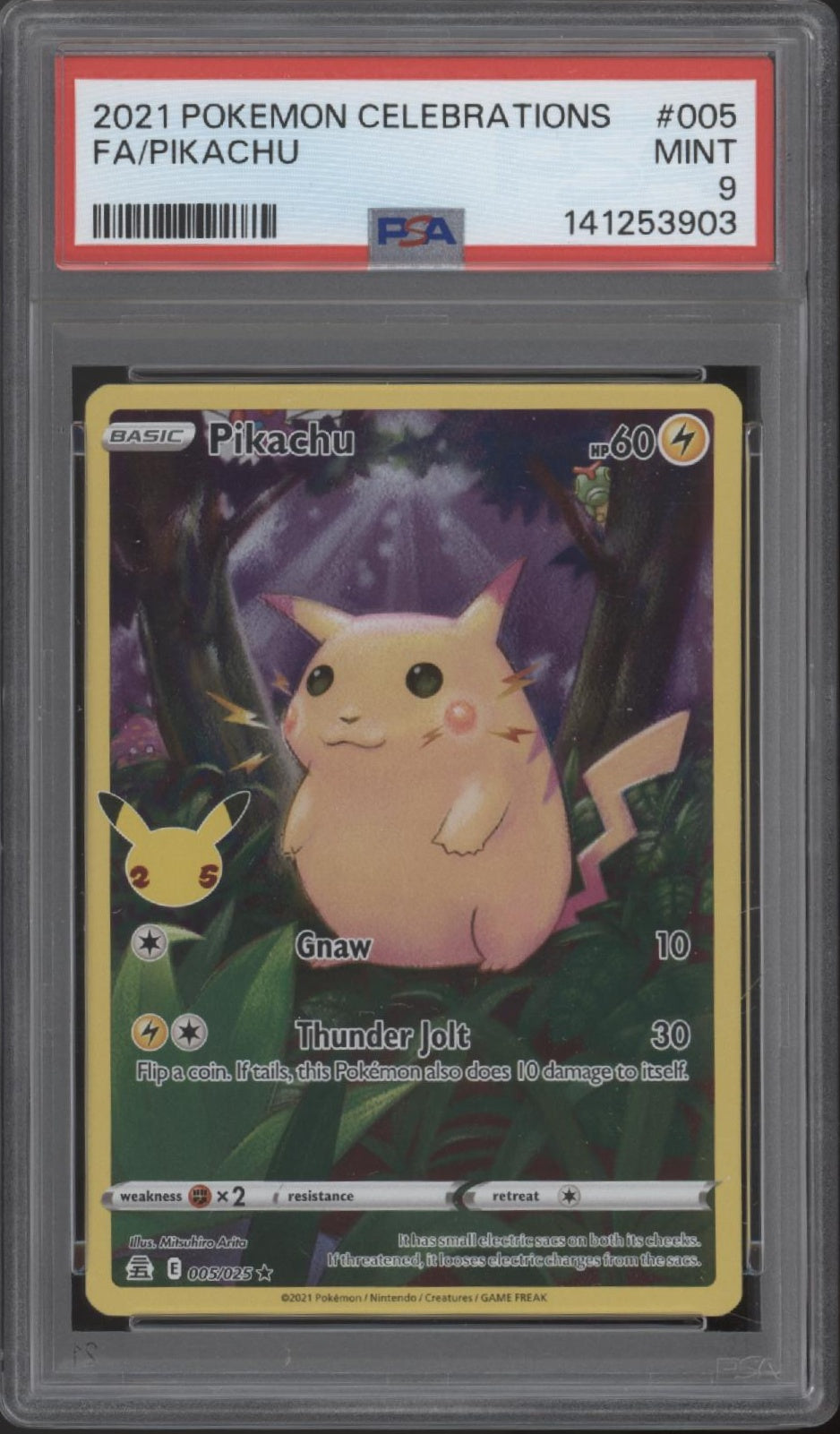 Pikachu Pokemon Celebrations Full Art #005 PSA 9 #1