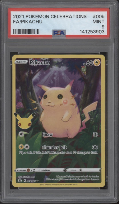 Pikachu Pokemon Celebrations Full Art #005 PSA 9 #1