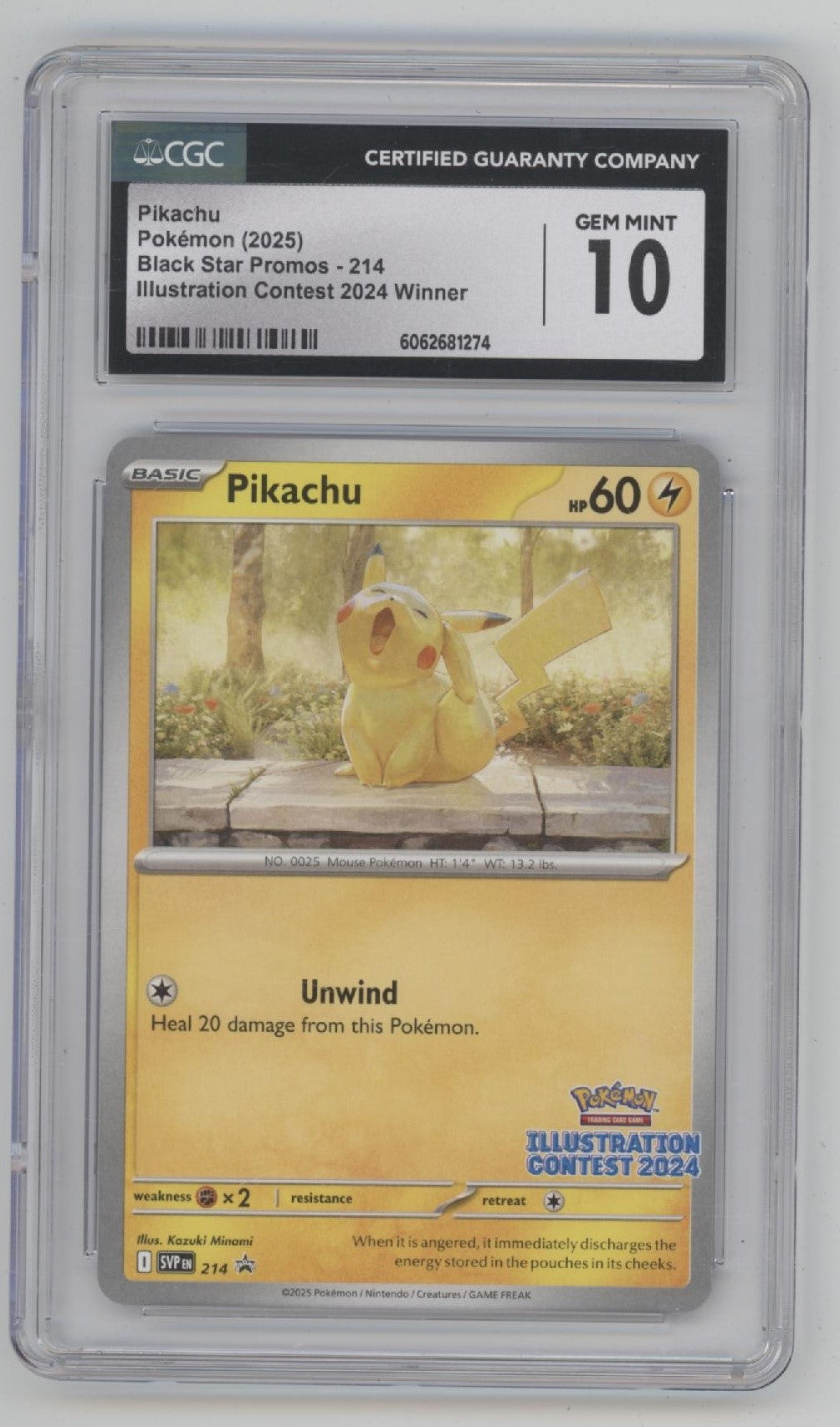 Pikachu Pokemon Illustration Contest 2024 Winner Promo #214 CGC 10 #2