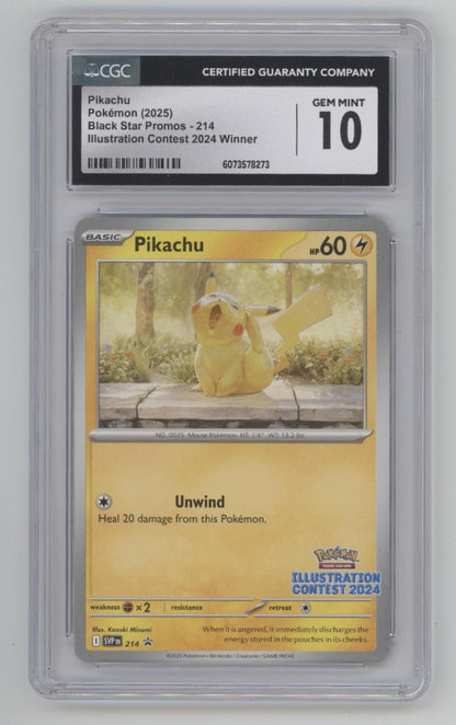 Pikachu Pokemon Illustration Contest 2024 Winner Promo #214 CGC 10 #3