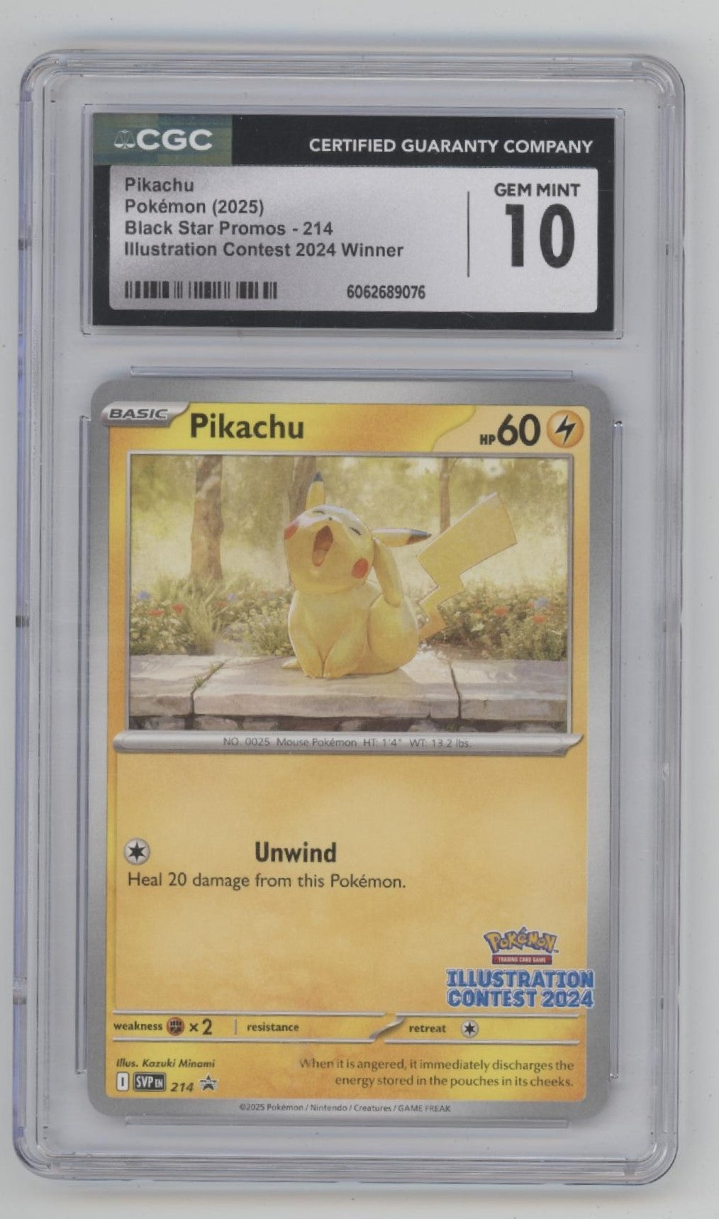 Pikachu Pokemon Illustration Contest 2024 Winner Promo #214 CGC 10 #4