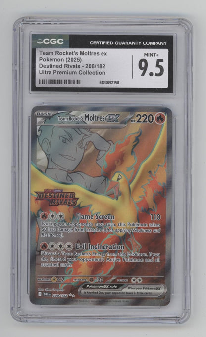 Team Rocket's Moltres ex Pokemon Destined Rivals UPC #208 CGC 9.5