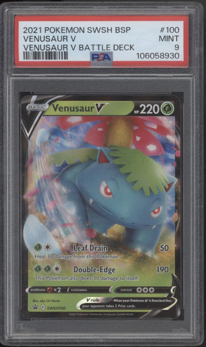 Venusaur V Pokemon Venusaur V Battle Deck #100 PSA 9