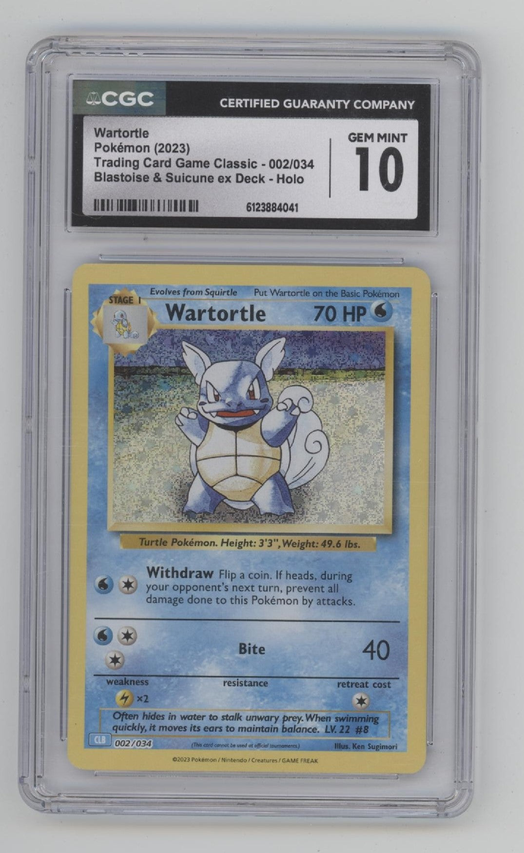Wartortle Pokemon Blastoise & Suicune ex Deck Holo #002 CGC 10
