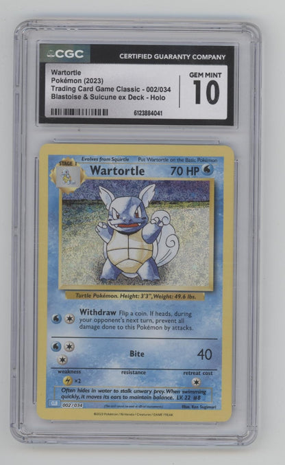 Wartortle Pokemon Blastoise & Suicune ex Deck Holo #002 CGC 10