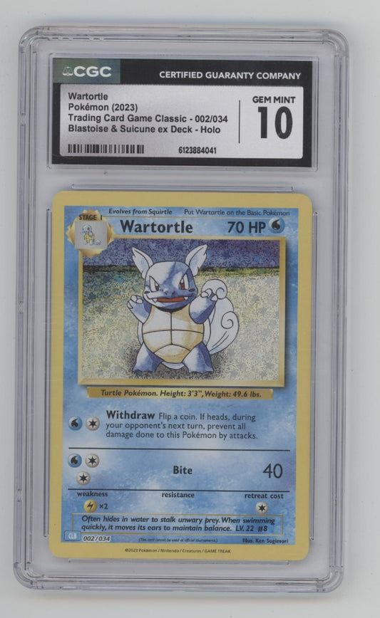Wartortle Pokemon Blastoise & Suicune ex Deck Holo #002 CGC 10