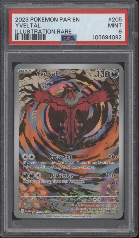 Yveltal Pokemon Paradox Rift Illustration Rare #205 PSA 9